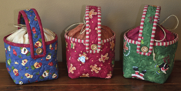 Santas Cookie Bucket Fabric Basket