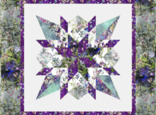 Star wall quilt using floral batiks