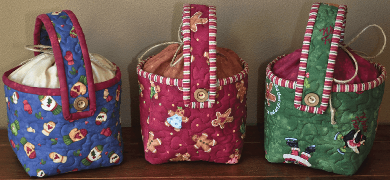 fabric baskets with rotating handles