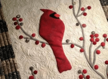 red bird cardinal mini quilt