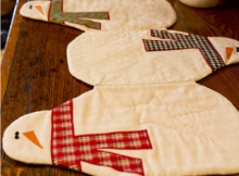 snowman quilted table runner