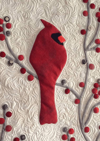 winter wall quilt bird