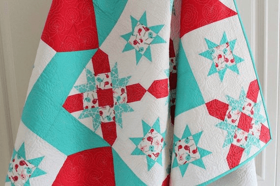 Mira quilt with floating stars