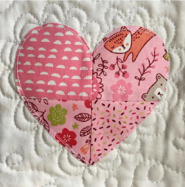 4 patch heart for Valentines quilt
