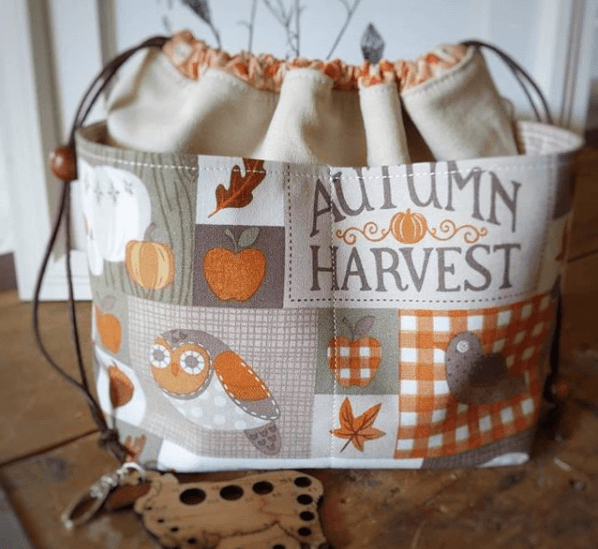 Fall theme drawstring bag