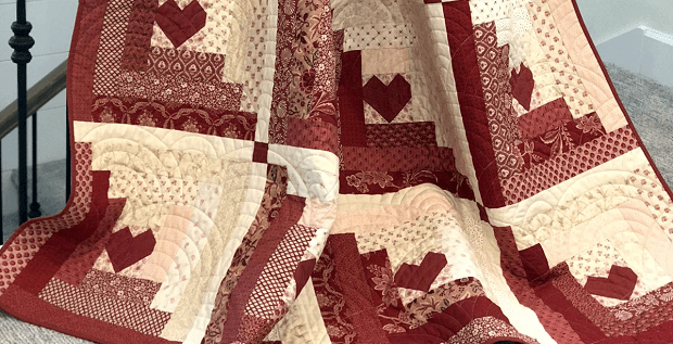 Hearts At Home Log Cabin Quilt French General Sweet Treasures