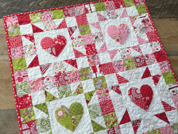 Valentine Hearts mini quilt