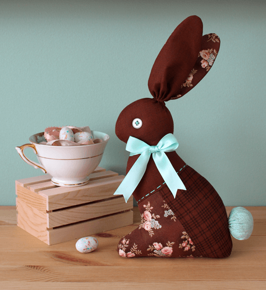 Chocolate Bunny patchwork rabbit