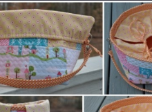 Quilted Fabric basket lunch bag