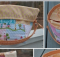 Quilted Fabric basket lunch bag