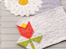 Quilted mug rug Tulip Sunflower