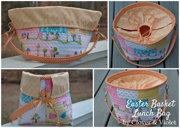 fabric basket lunch tote quilted