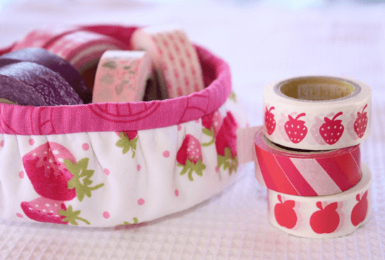 fabric basket round