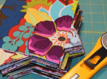 how to cut charm squares with mixed fabrics