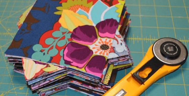 how to cut charm squares with mixed fabrics