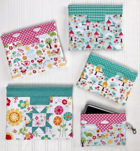 snap purse with quilt blocks