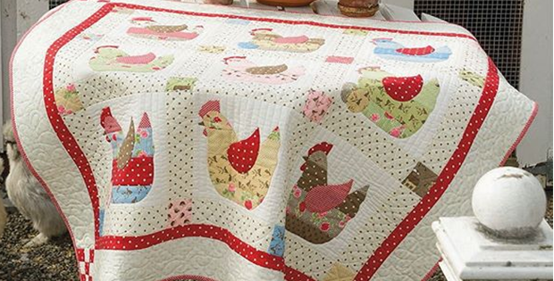 Moda All Stars On a Roll Rule The Roost chicken quilt