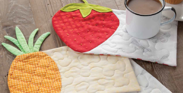 fruit mug rugs strawberry pineapple watermelon