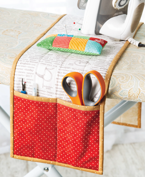 ironing board sewing caddy with detachable pincushion