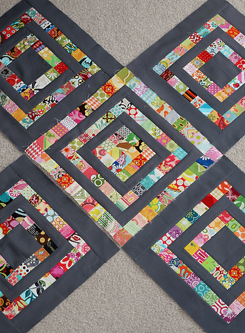 Kona Charcoal quilt blocks