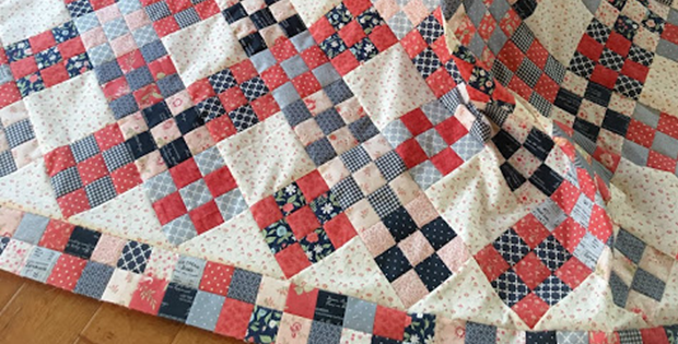 Miss Rosies Farmhouse Nine Patch Scrappy Quilt