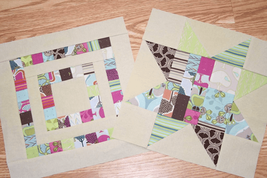 alternate quilt blocks using scrap fabric that match