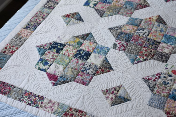 quilting idea for a 16 patch jelly roll quilt