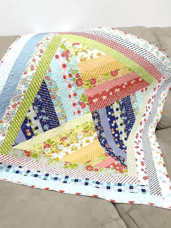 Jelly roll baby quilt no waste fabric