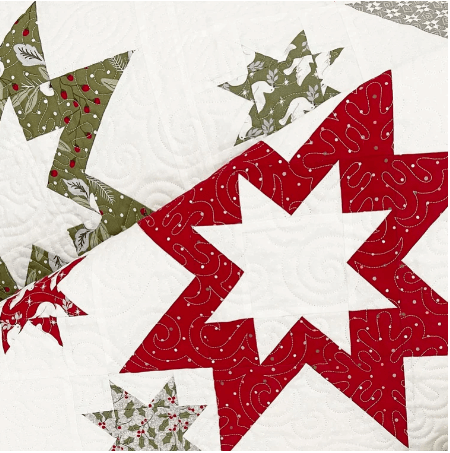 Merry and Bright Winter Stars fat quarter quilt pattern