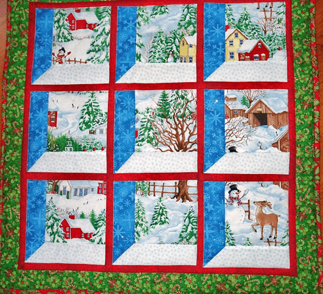 Christmas window quilt Attic window quilt pattern