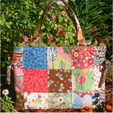 quilted tote bag scrappy charm pack pattern