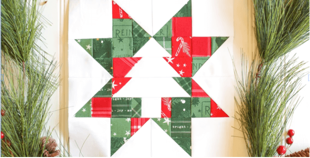 Christmas Tree Star Piecing Pattern