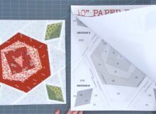 10 Inch Paper Roses quilt block Foundation paper