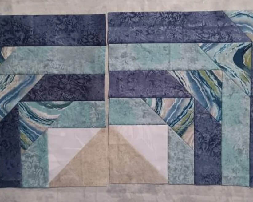 Chicago Geese quilt block arrangement to look like a window