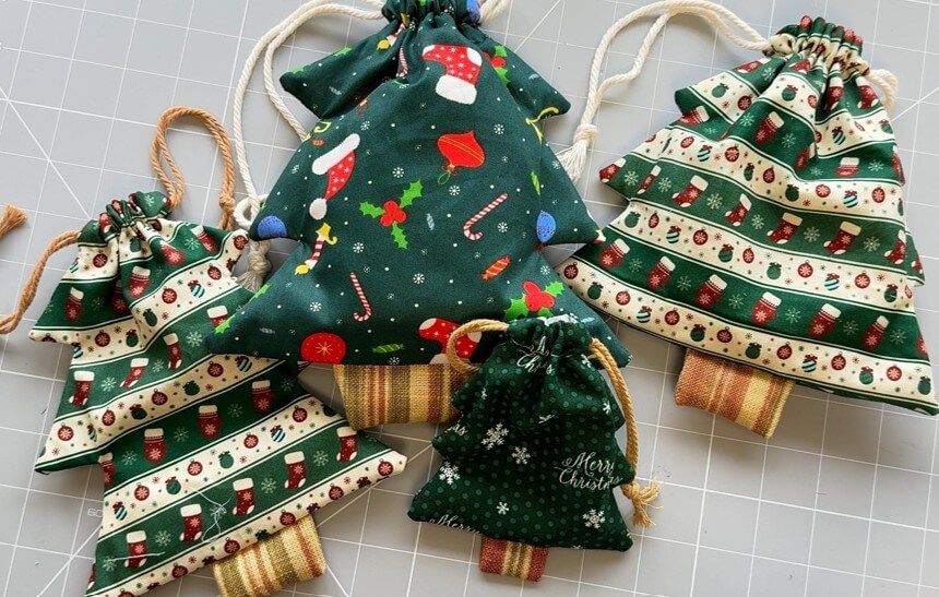 Christmas Tree drawstring bag cereal box template