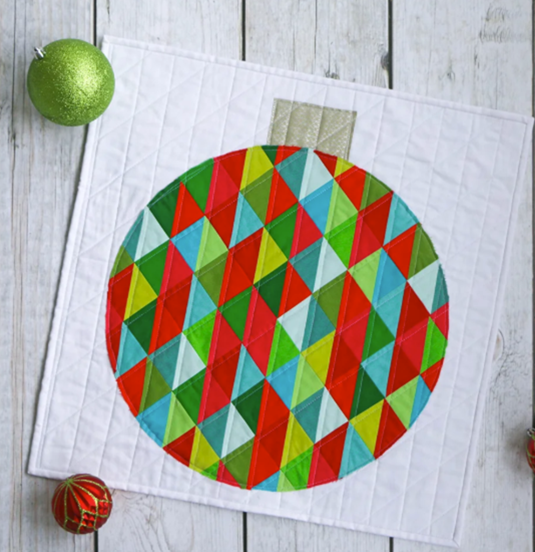 Christmas ornament table topper quilt pattern