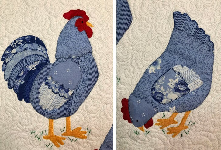 Country decor chicken rooster table topper pattern