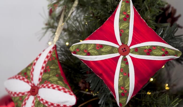 How to make a Cathedral Window ornament free video