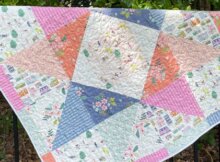 Patchwork Star baby Quilt Fabric Community Citrus and Mint Riley Blake