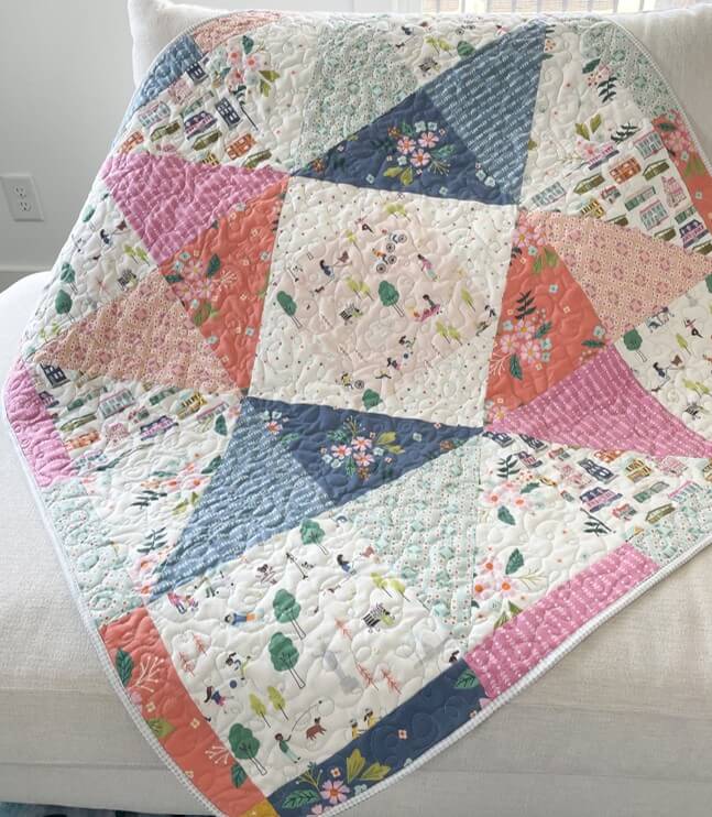 Patchwork Star baby quilt layer cake quilt pattern