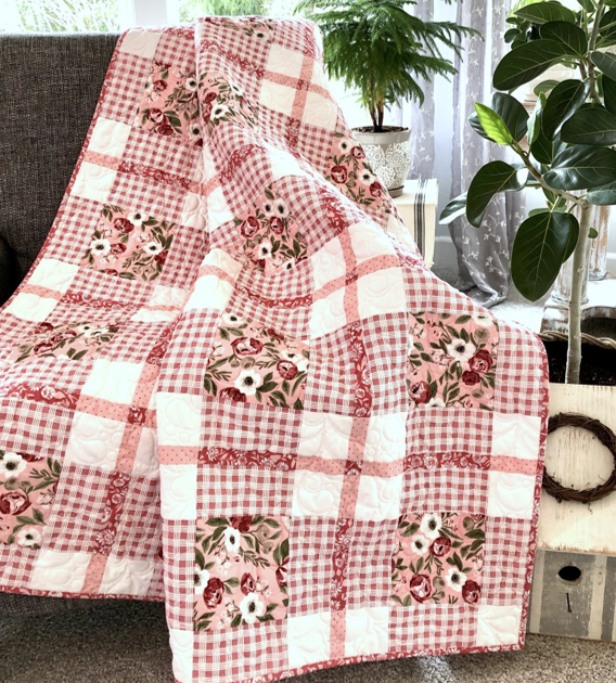 Plaidalicious quilt pattern floral fabric