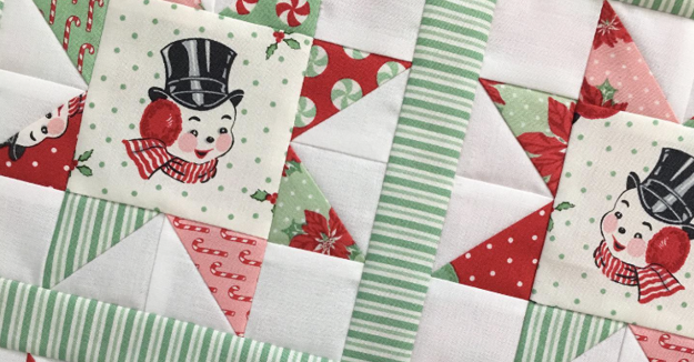 Star Mini Quilt peppermint stripe fabric