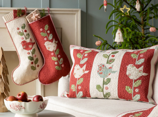 Winter Brid Christmas Throw Pillow Tildas World