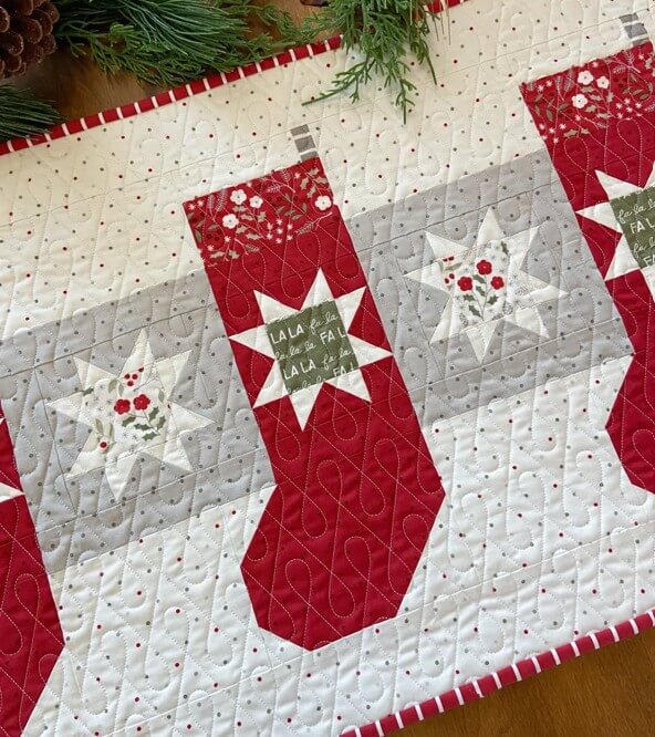 starry stockings table runner