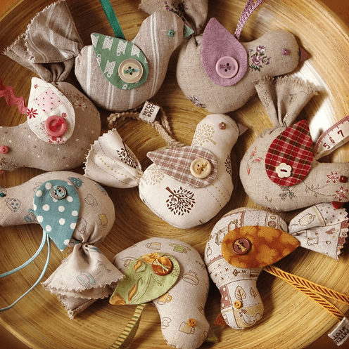 Bird decor lavender sachets Christmas ornament