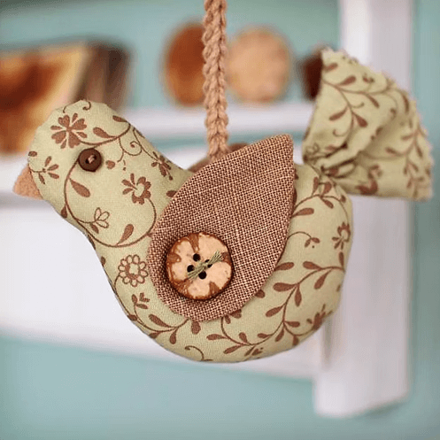 Bird sewing pattern decor seasonal
