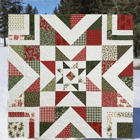 Christmas star quilt Triple barnstar quilt