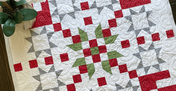 Jelly Roll Snowflake quilt free pattern