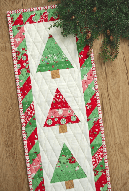Jelly roll mini quilt Christmas Trees