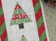 Wee Three Trees Christmas Mini Quilt Puppy Dog themed fabric
